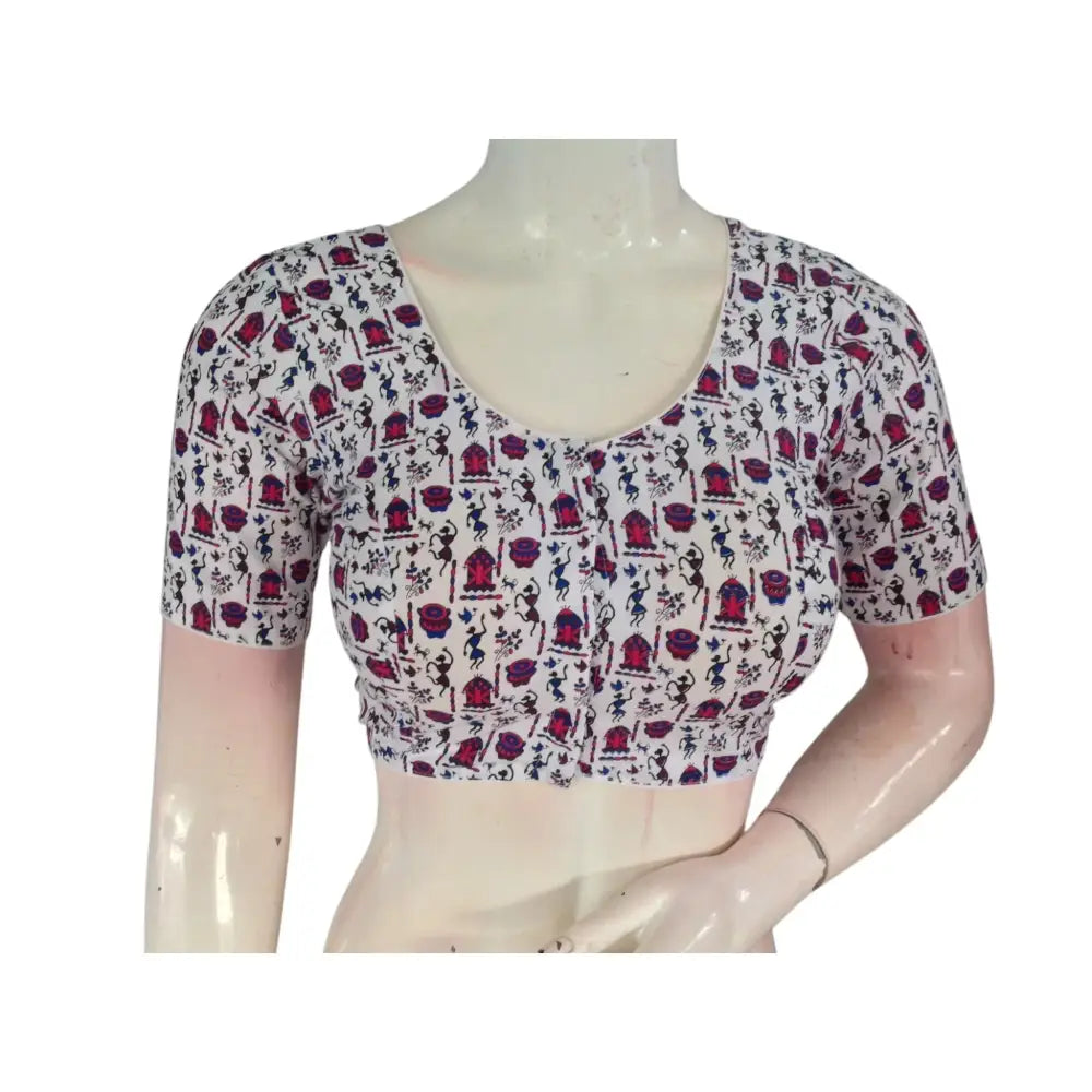 Timeless Elegance: Off-White Cotton Readymade Saree Blouses | USA - D3blouses