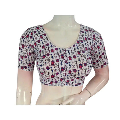 Timeless Elegance: Off-White Cotton Readymade Saree Blouses | USA - D3blouses