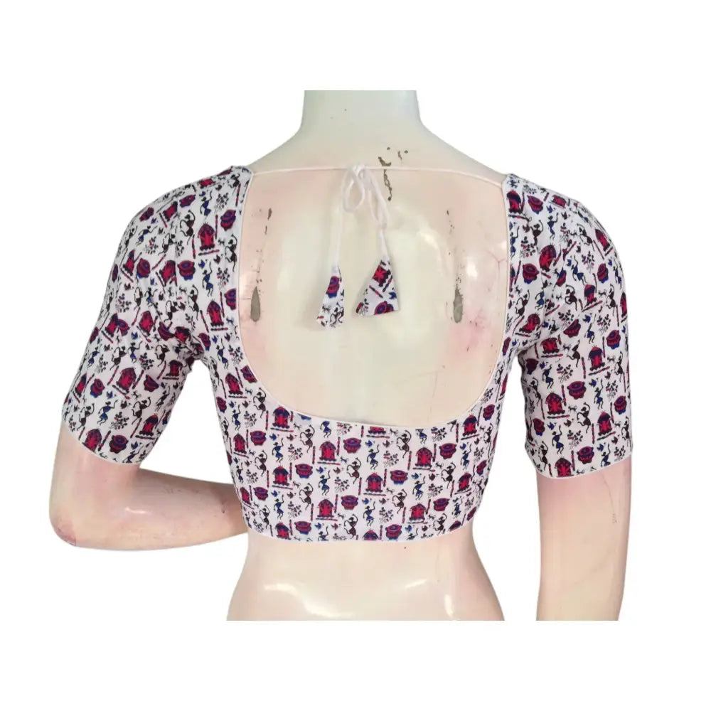 Timeless Elegance: Off-White Cotton Readymade Saree Blouses | USA - D3blouses