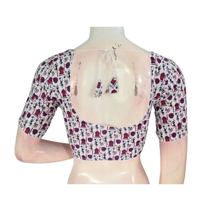 Timeless Elegance: Off-White Cotton Readymade Saree Blouses | USA - D3blouses