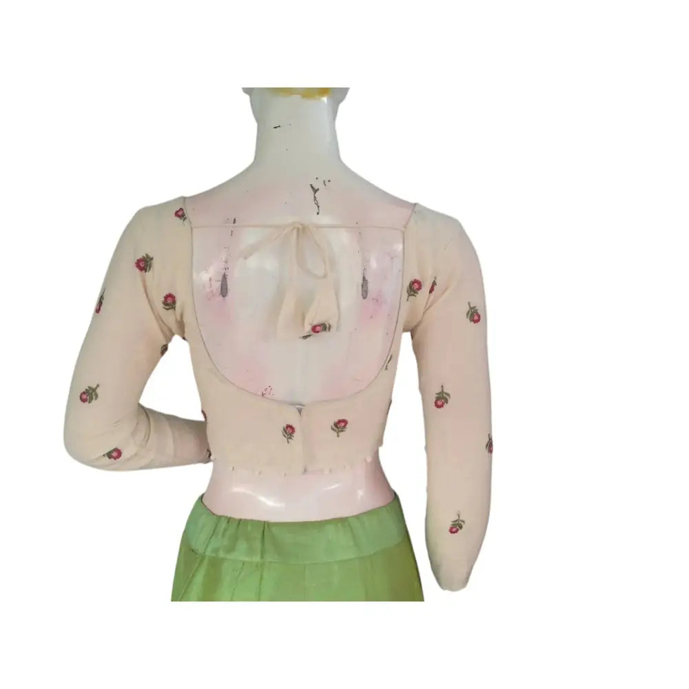 Timeless Glamour: Designer Khadi Cotton Ready made Saree Blouses - D3blouses