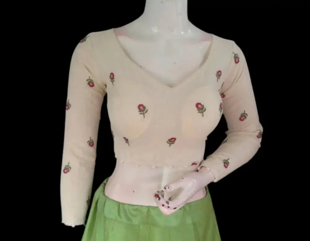 Timeless Glamour: Designer Khadi Cotton Ready made Saree Blouses - D3blouses