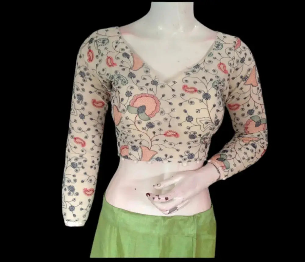 Timeless Khadi: Classic Elegance, Designer Partywear Readymade Saree Blouse - D3blouses