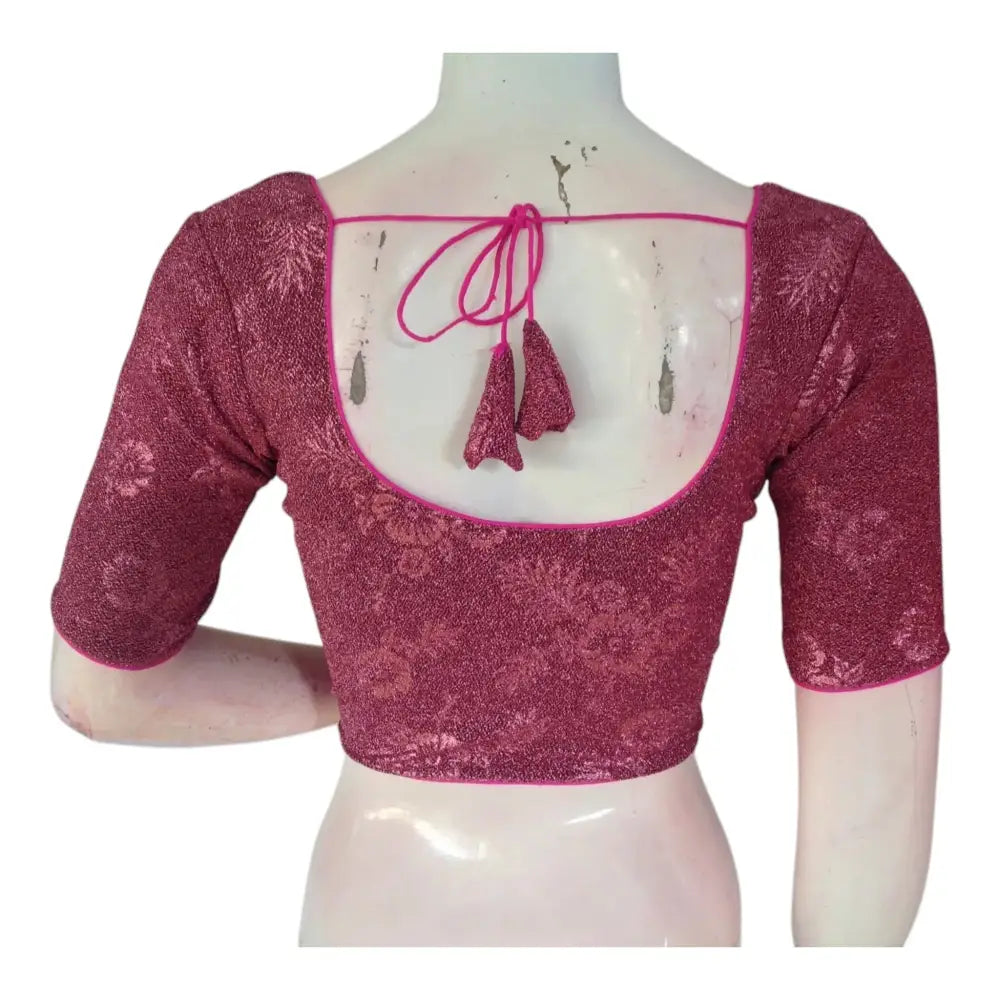 Trendy Onion Pink Designer Saree Blouse | Readymade Indian Blouse - D3blouses