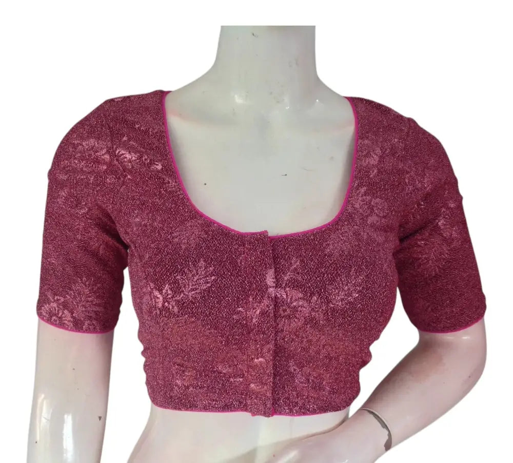 Trendy Onion Pink Designer Saree Blouse | Readymade Indian Blouse - D3blouses