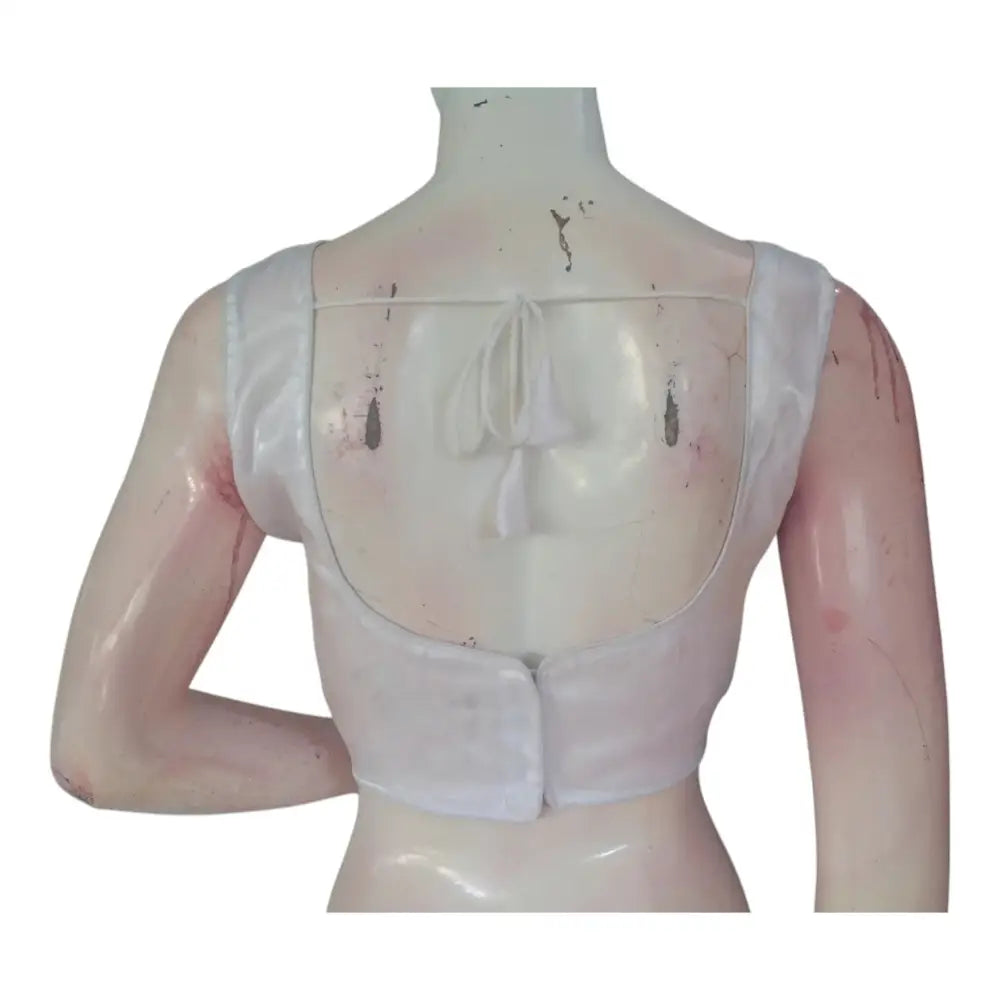 Versatile Off-White Tissue Silk Readymade Blouse | Matches Any Saree - D3blouses