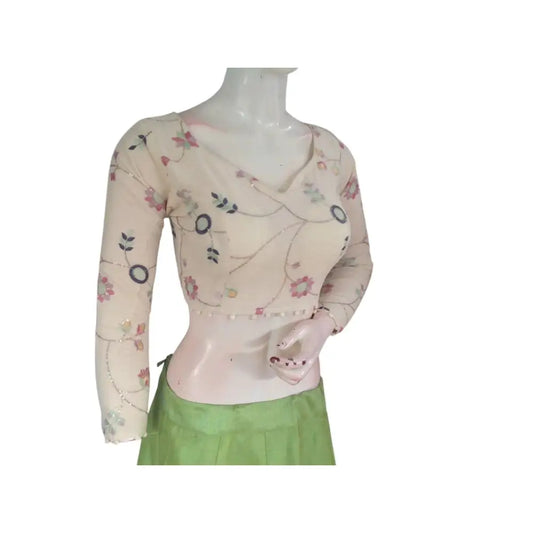 Versatile Wardrobe Essentials: Khadi Cotton Partywear Readymade Saree Blouses - D3blouses