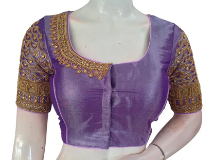 Wedding Silk Saree Blouse | Designer Bridal Readymade Choli | Luxury Indian Ethnic Wear | Multiple Colors - Lavender