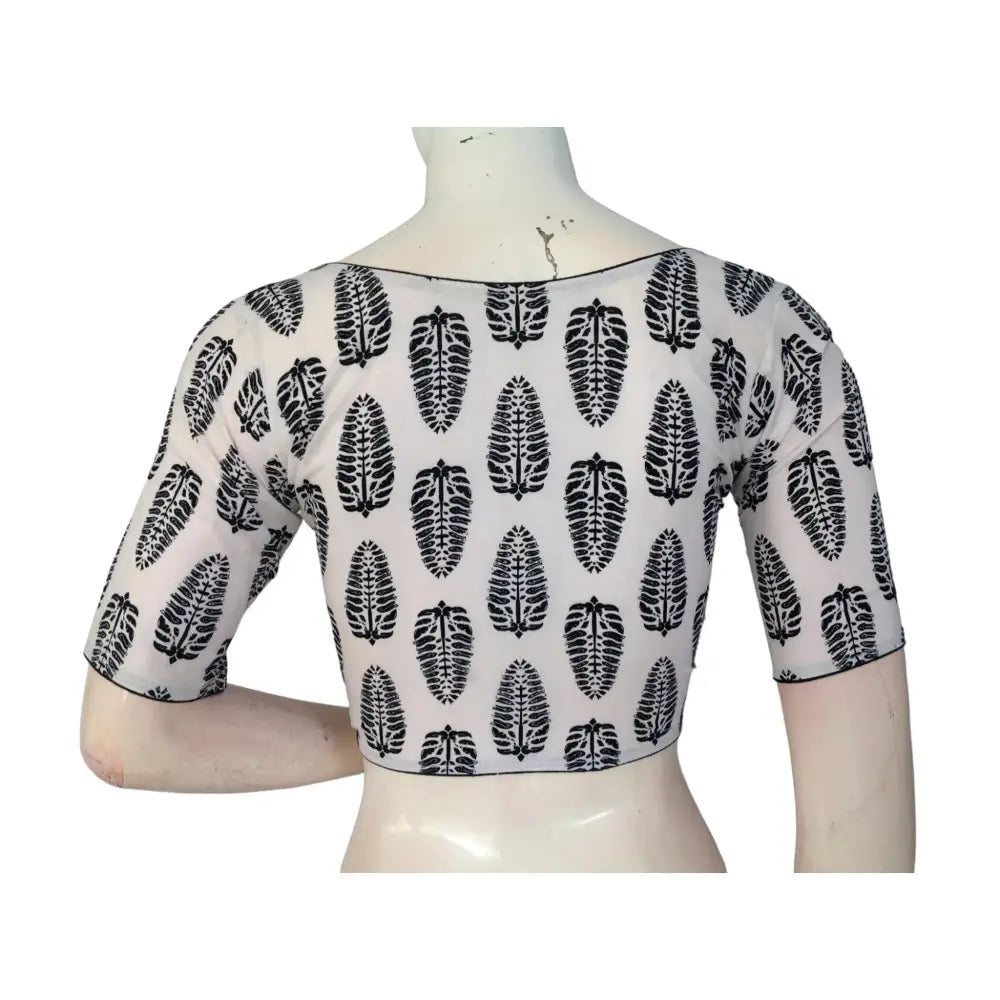 White High Neck Cotton Blouse | Indian Ethnic Wear | Festive & Casual Chic - D3blouses