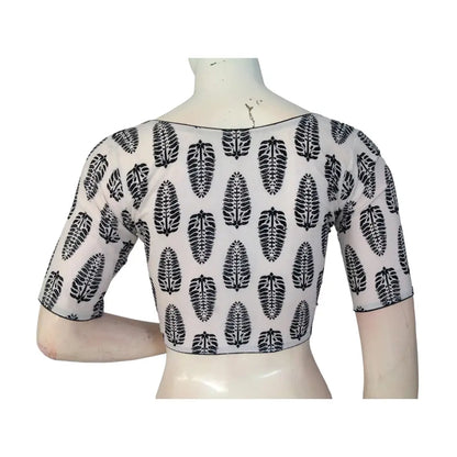 White High Neck Cotton Blouse | Indian Ethnic Wear | Festive & Casual Chic - D3blouses