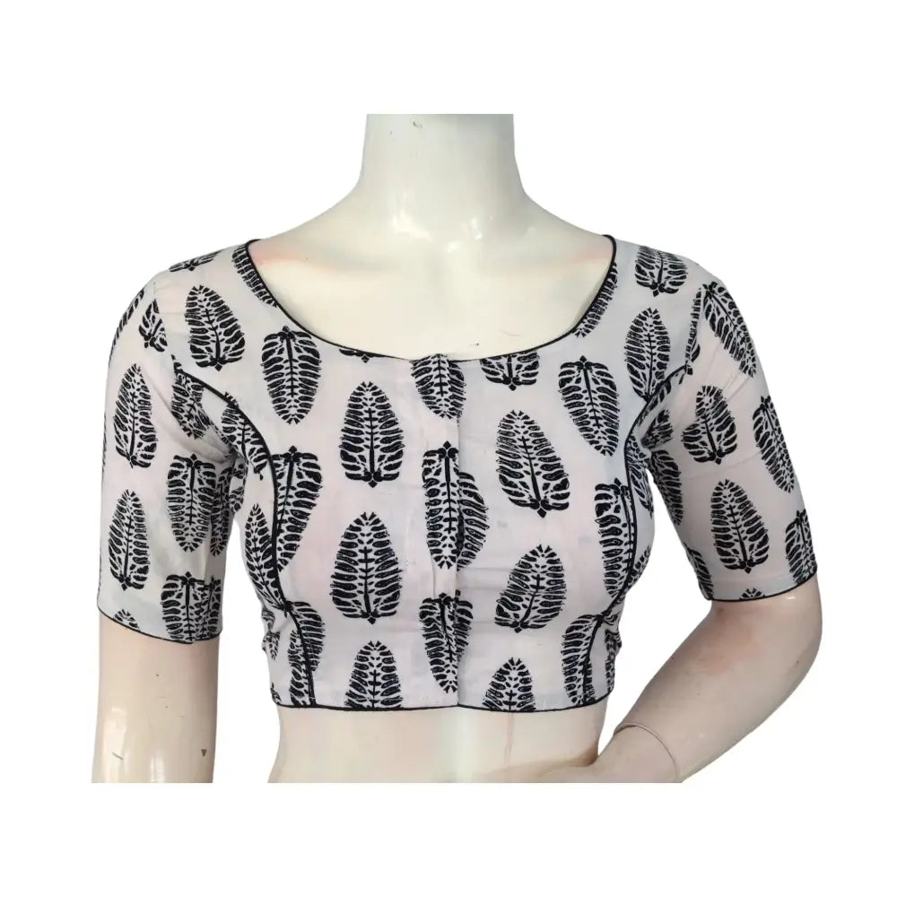 White High Neck Cotton Blouse | Indian Ethnic Wear | Festive & Casual Chic - D3blouses