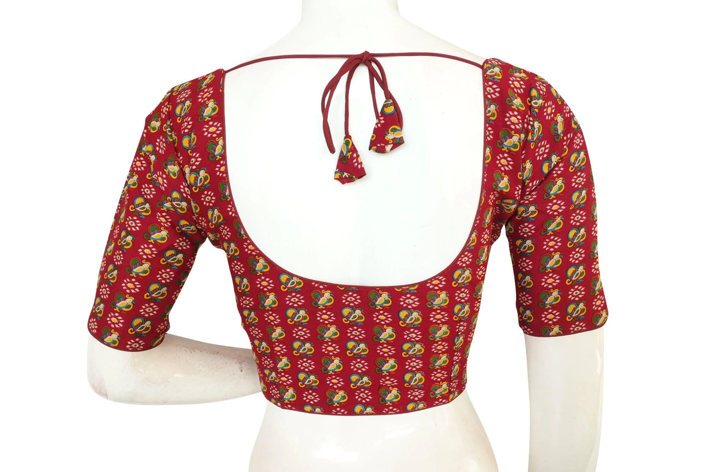 Wine Red Color Cotton Printed Readymade Blouse From D3 Blouses - D3blouses