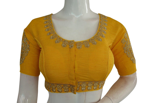 Yellow Color Cut Work Designer Readymade Saree Blouses - D3blouses