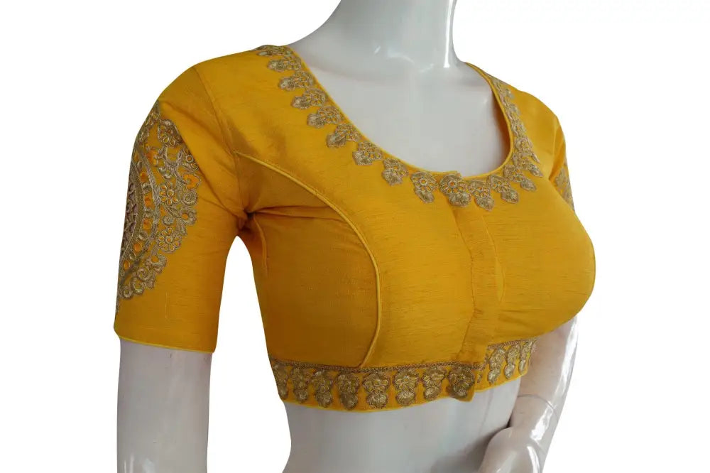 Yellow Color Cut Work Designer Readymade Saree Blouses - D3blouses