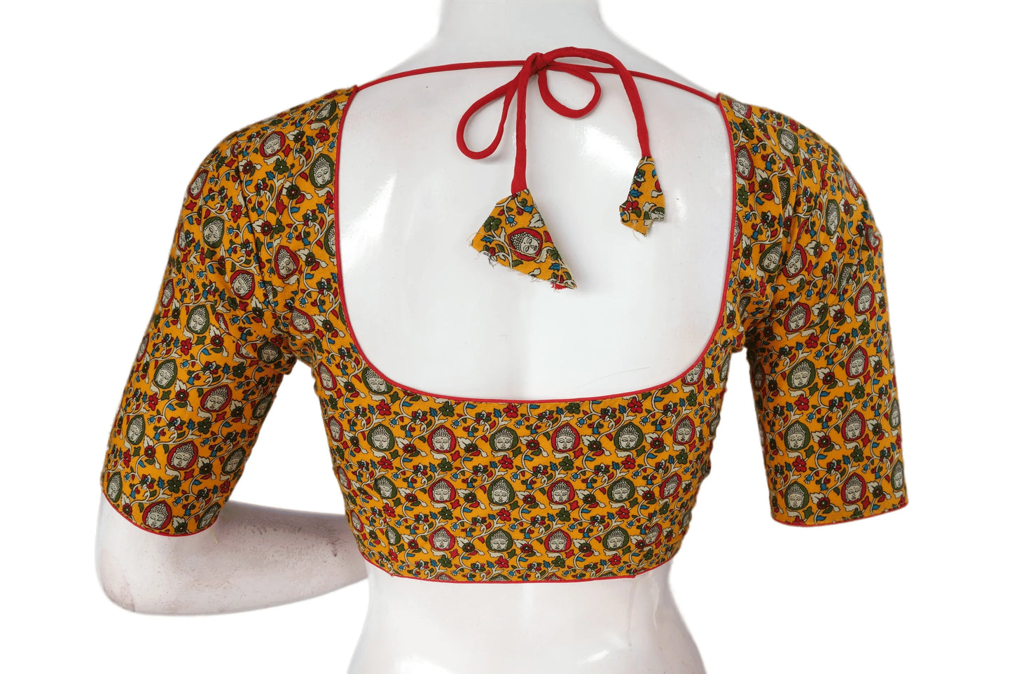 Yellow Color Patola Print Cotton Readymade Saree Blouse - D3blouses