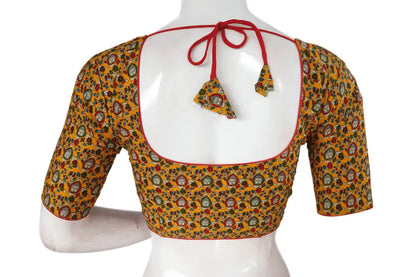 Yellow Color Patola Print Cotton Readymade Saree Blouse - D3blouses