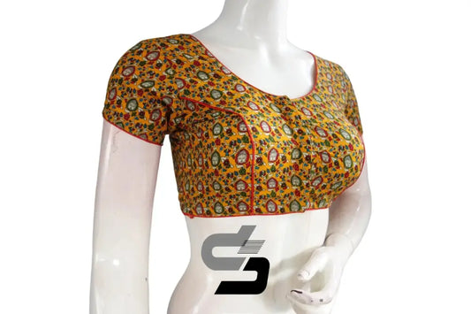 Yellow Color Patola Print Cotton Readymade Saree Blouse - D3blouses