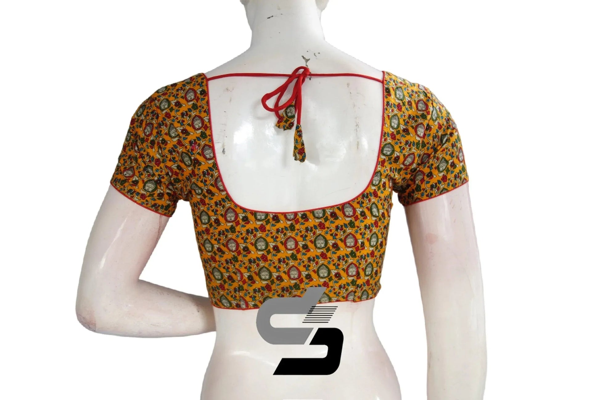 Yellow Color Patola Print Cotton Readymade Saree Blouse - D3blouses