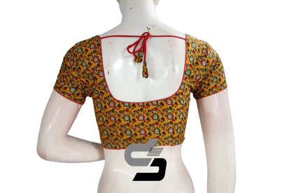 Yellow Color Patola Print Cotton Readymade Saree Blouse - D3blouses