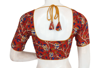 Red Color Printed silk Readymade saree blouse - D3blouses