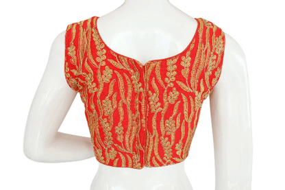 Red Color Designer Embroidered Readymade Blouse - D3blouses