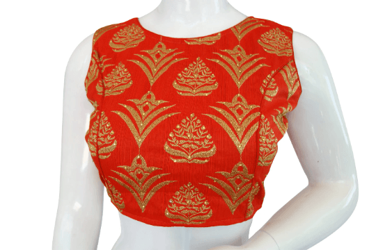 Red Color Designer Embroidered Readymade Blouse - D3blouses