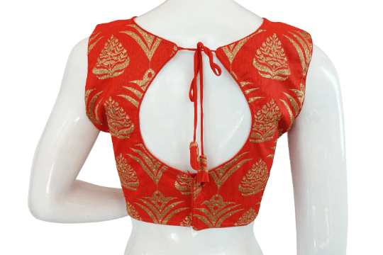 Red Color Designer Embroidered Readymade Blouse - D3blouses
