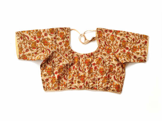 Plus Size Printed Tussar Silk Readymade Blouses/Indian Saree Blouse/42 Size /44 Size/ 46 Size - D3blouses
