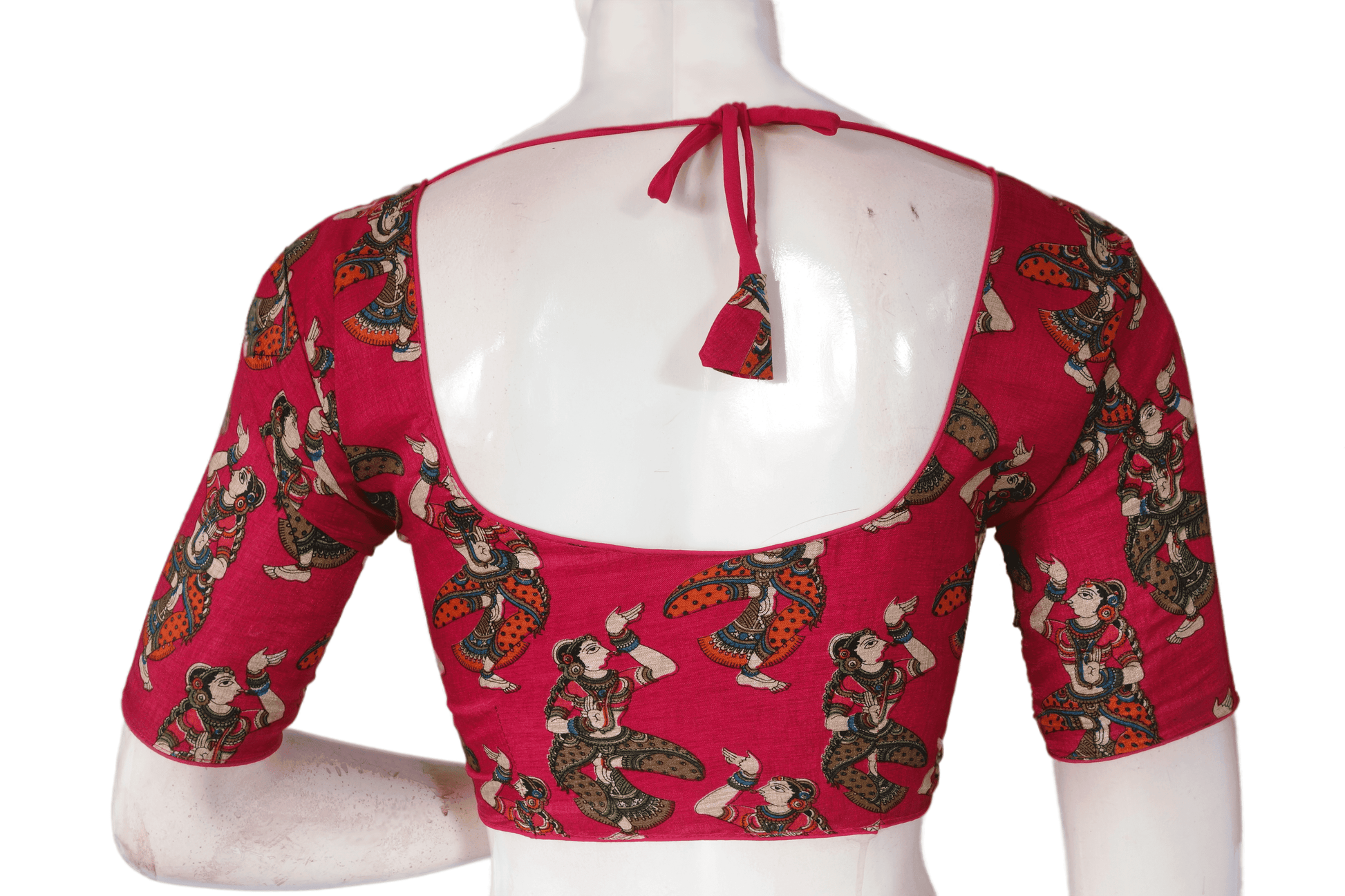 Pink Color Printed silk Readymade saree blouse - D3blouses