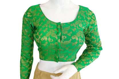 brocade silk designer readymade blouse with full sleeves