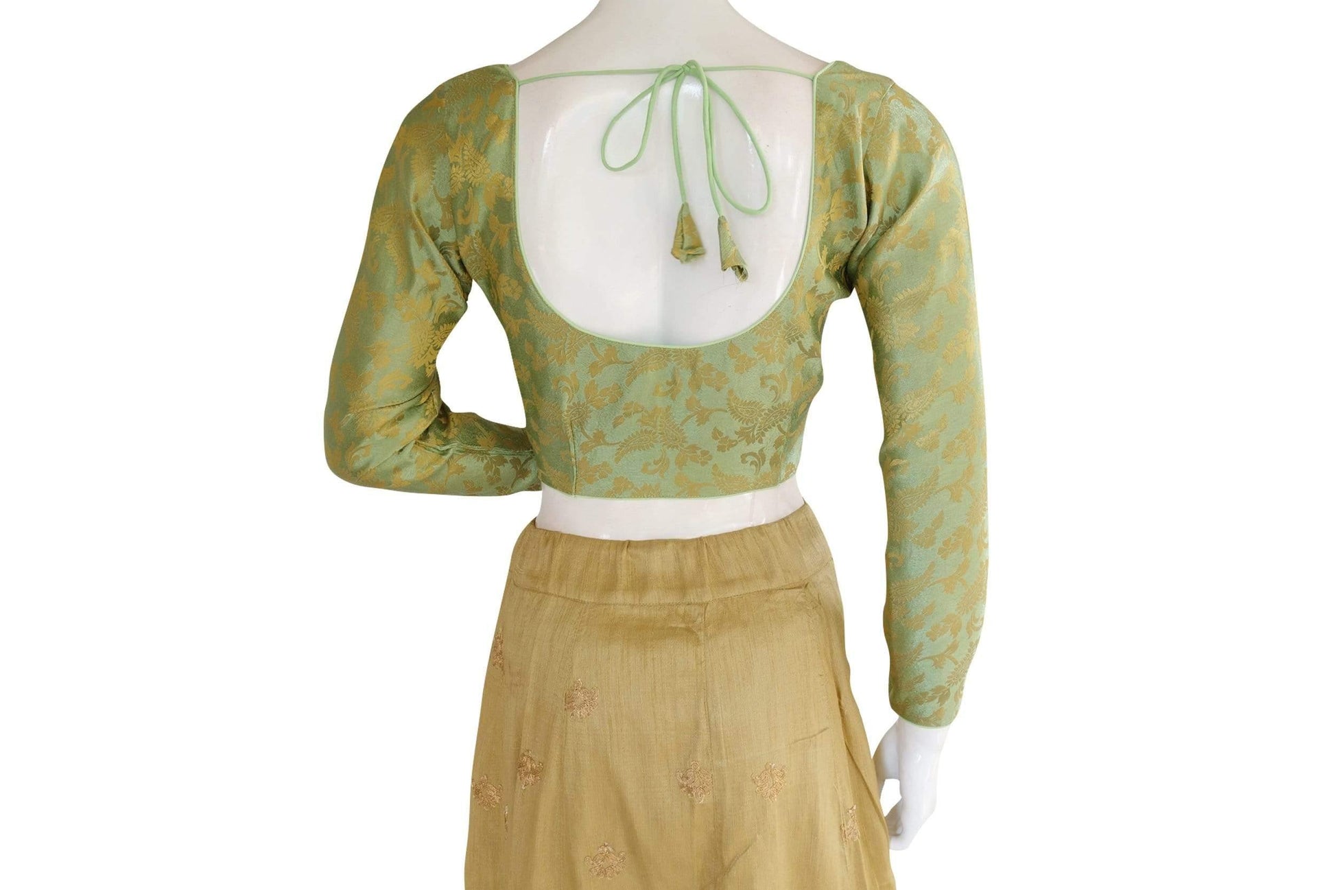 color brocade silk designer readymade blouse with full sleeves 4