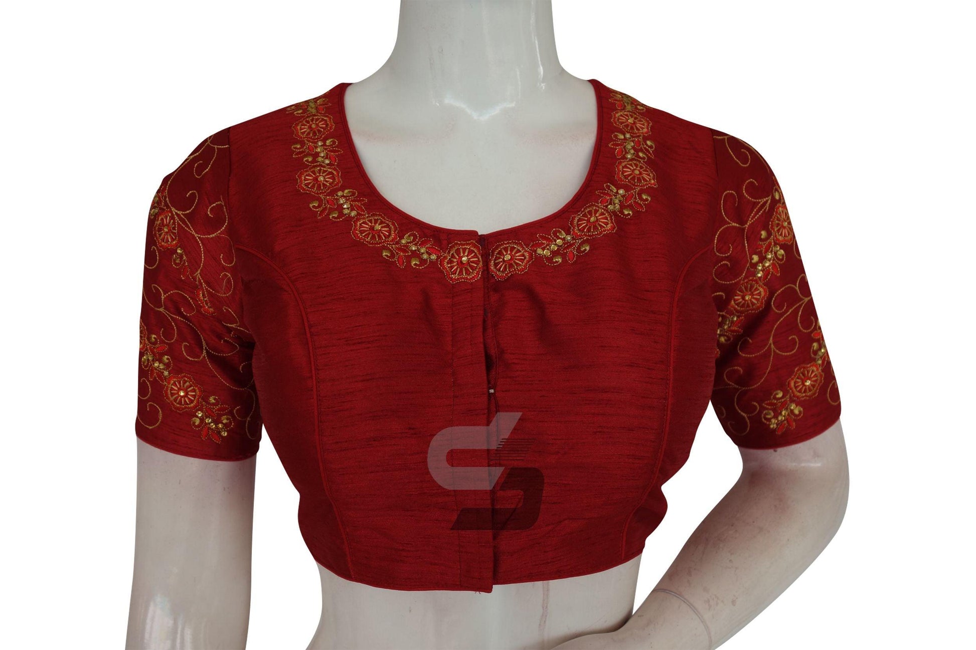 Maroon Color Designer Embroidery Readymade Saree Blouse - D3blouses