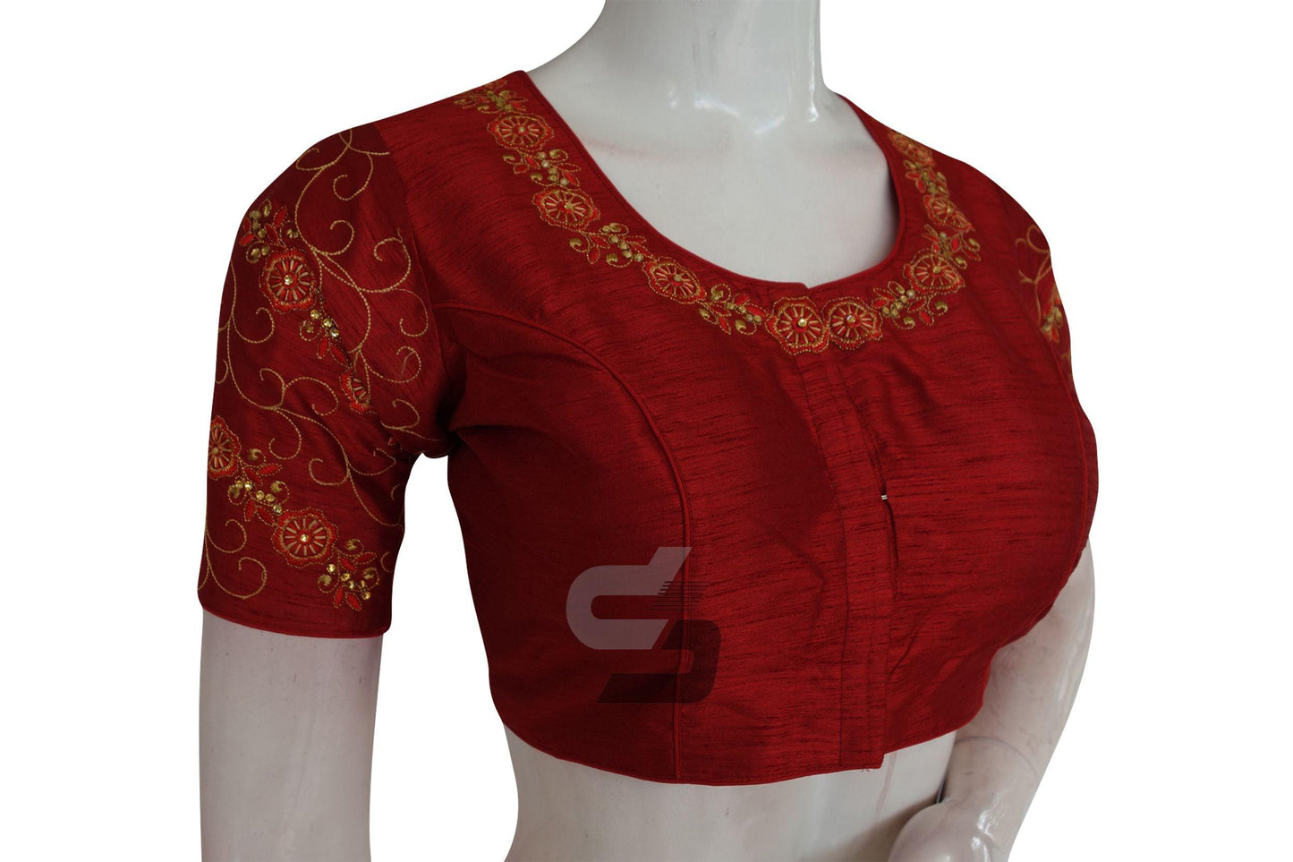Maroon Color Designer Embroidery Readymade Saree Blouse - D3blouses