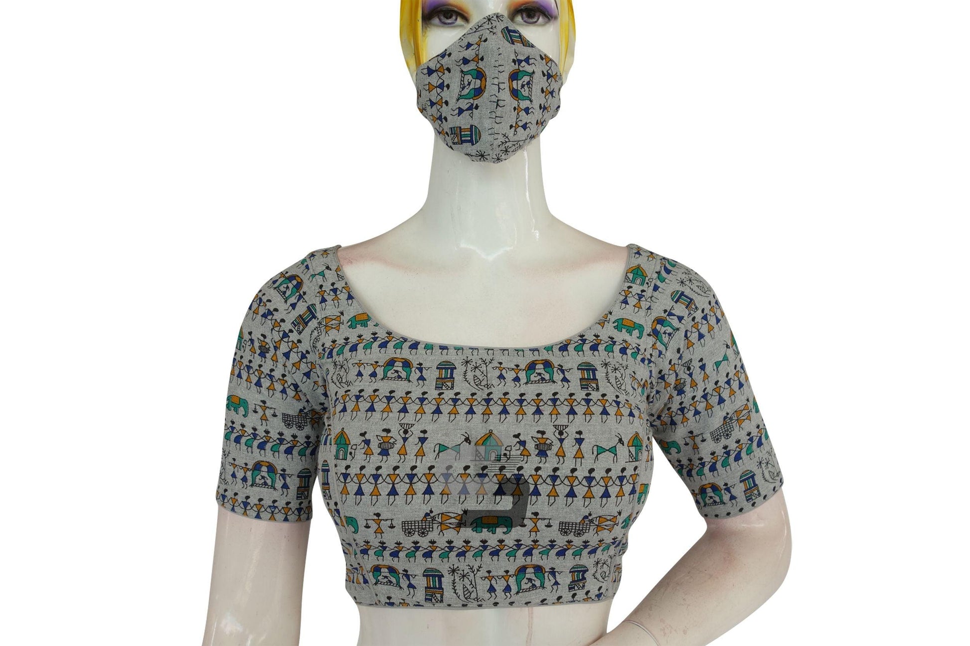 Grey Color Jute Cotton Readymade Designer Blouse - D3blouses