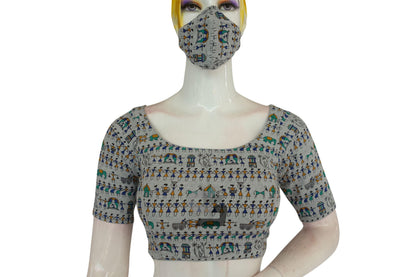 Grey Color Jute Cotton Readymade Designer Blouse - D3blouses
