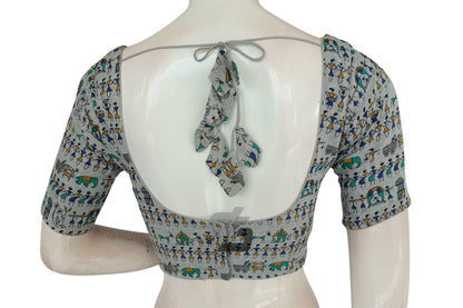 Grey Color Jute Cotton Readymade Designer Blouse - D3blouses