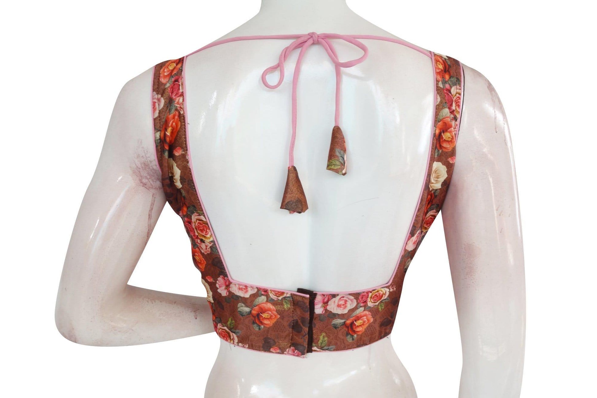 satin silk designer readymade saree blouse 3