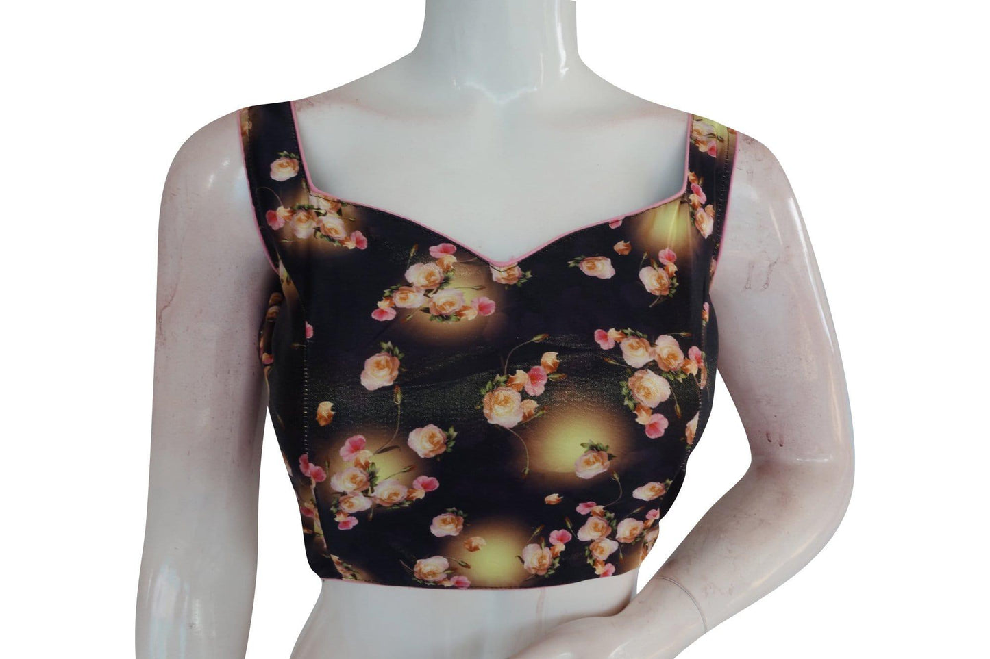 satin silk designer readymade saree blouse 5
