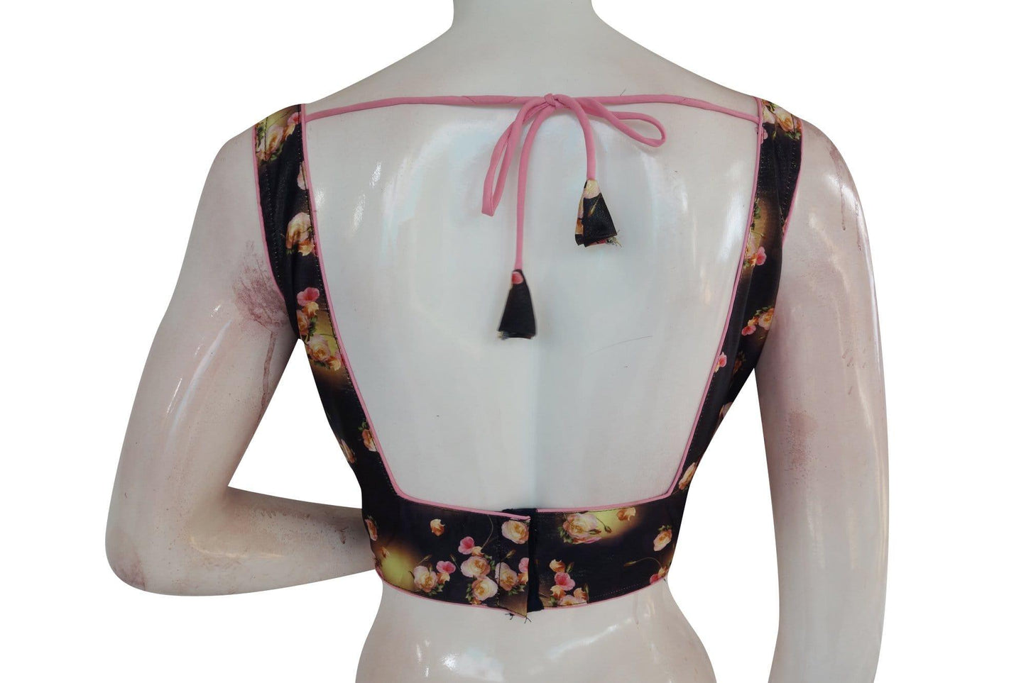 satin silk designer readymade saree blouse 5