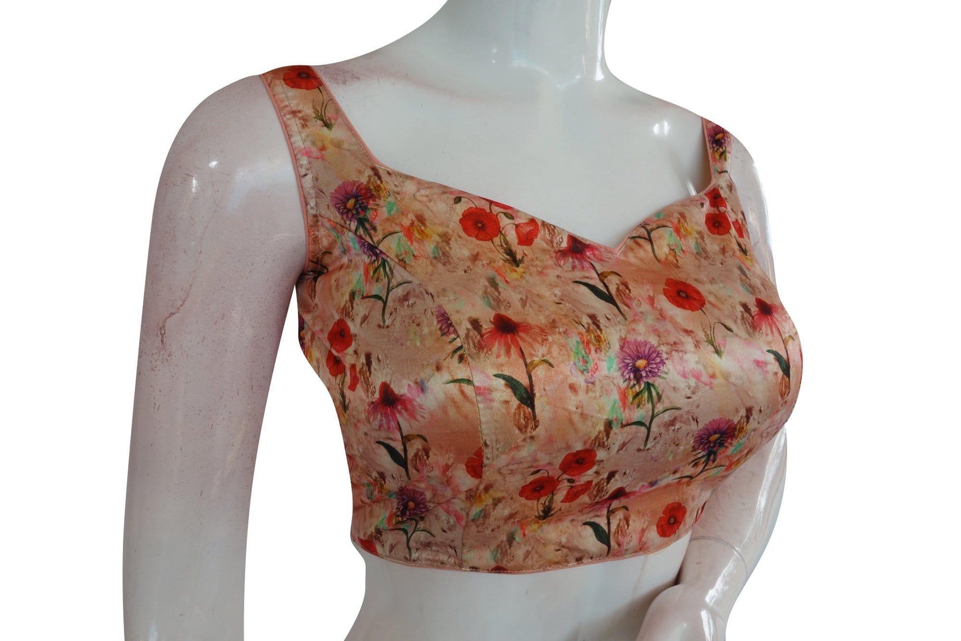 satin silk designer readymade saree blouse 7