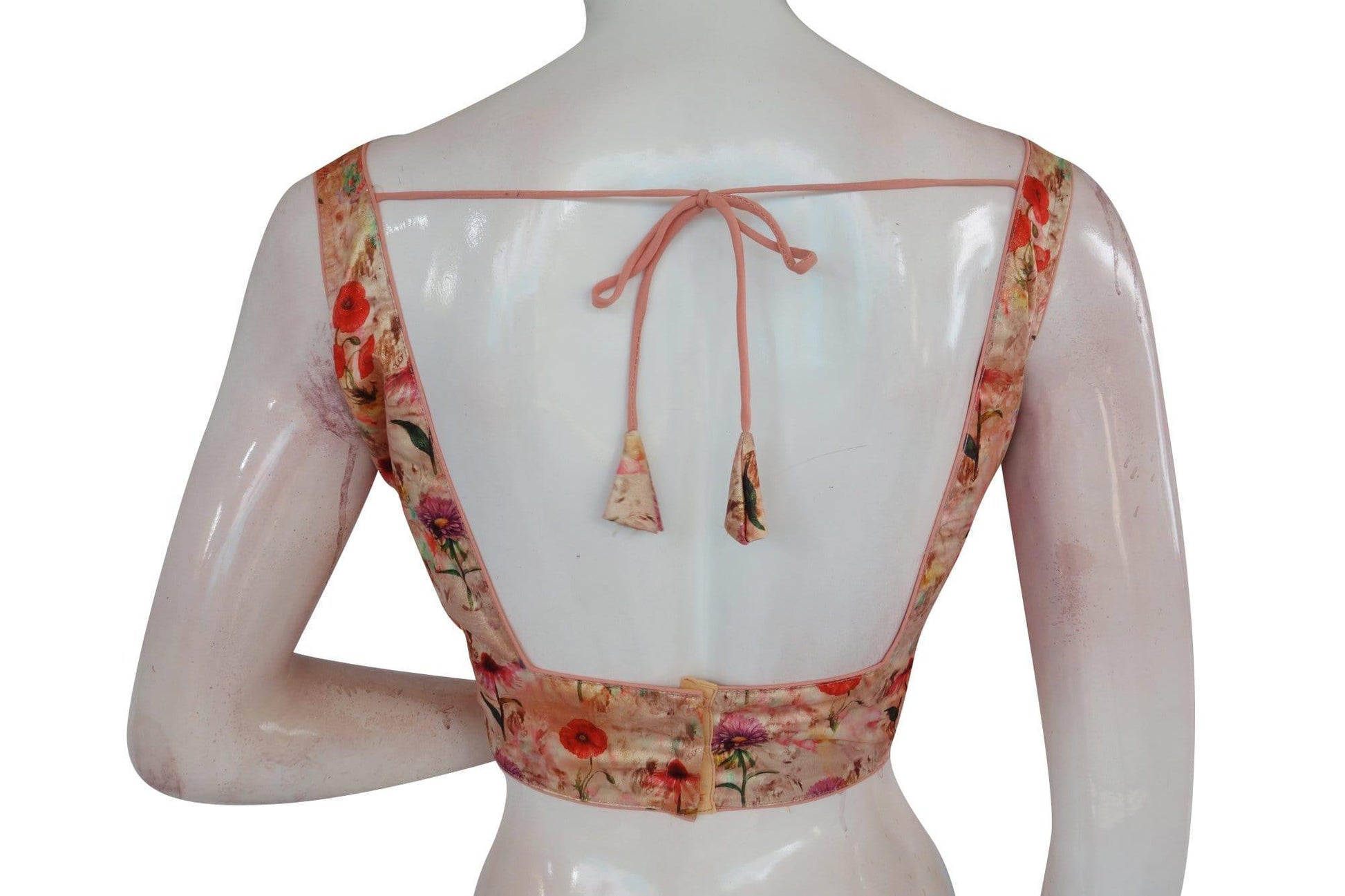 satin silk designer readymade saree blouse 7