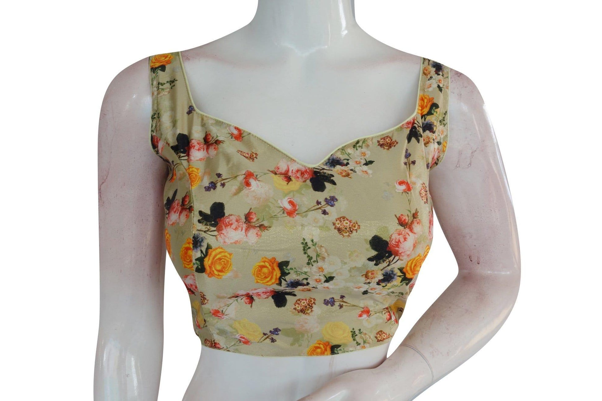 satin silk designer readymade saree blouse 8