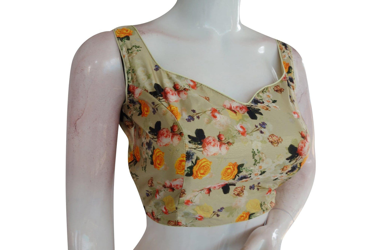 satin silk designer readymade saree blouse 8