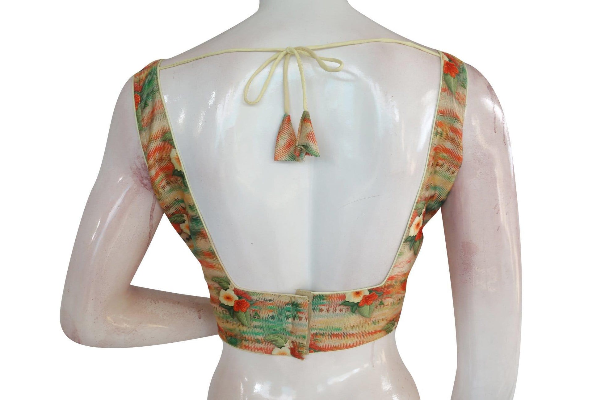 satin silk designer readymade saree blouse 9