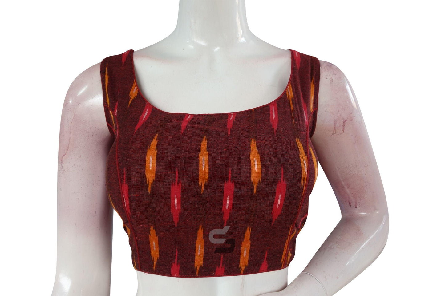 Maroon Color Ikkat Designer Readymade Saree Blouse - D3blouses