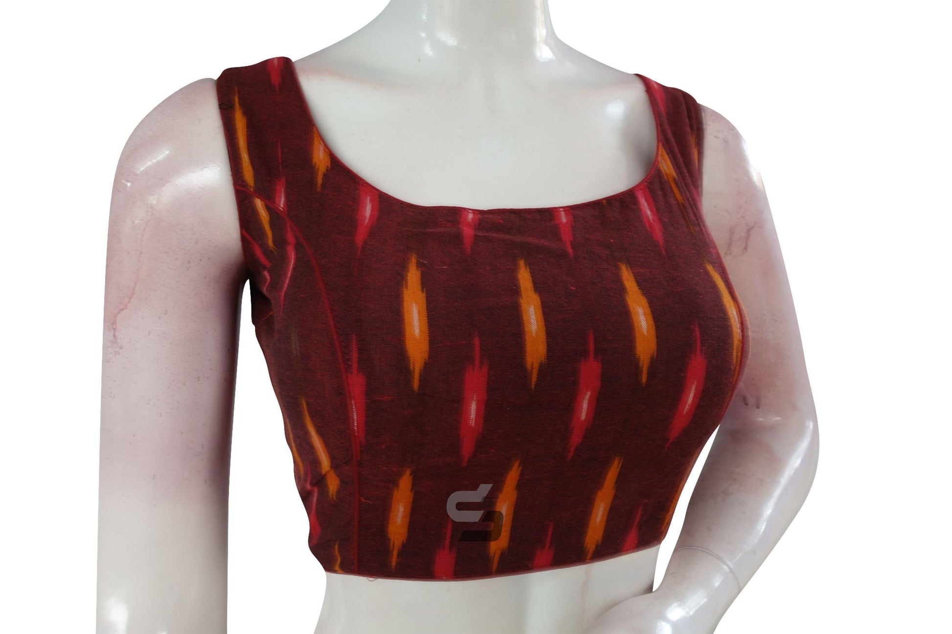 Maroon Color Ikkat Designer Readymade Saree Blouse - D3blouses