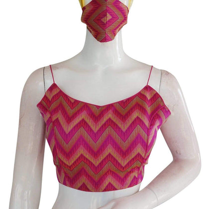 multi ikkat silk designer readymade silk with spaghetti strap 12