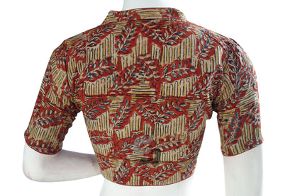 Red Color Kalamkari Collar Designer Readymade Blouse - D3blouses