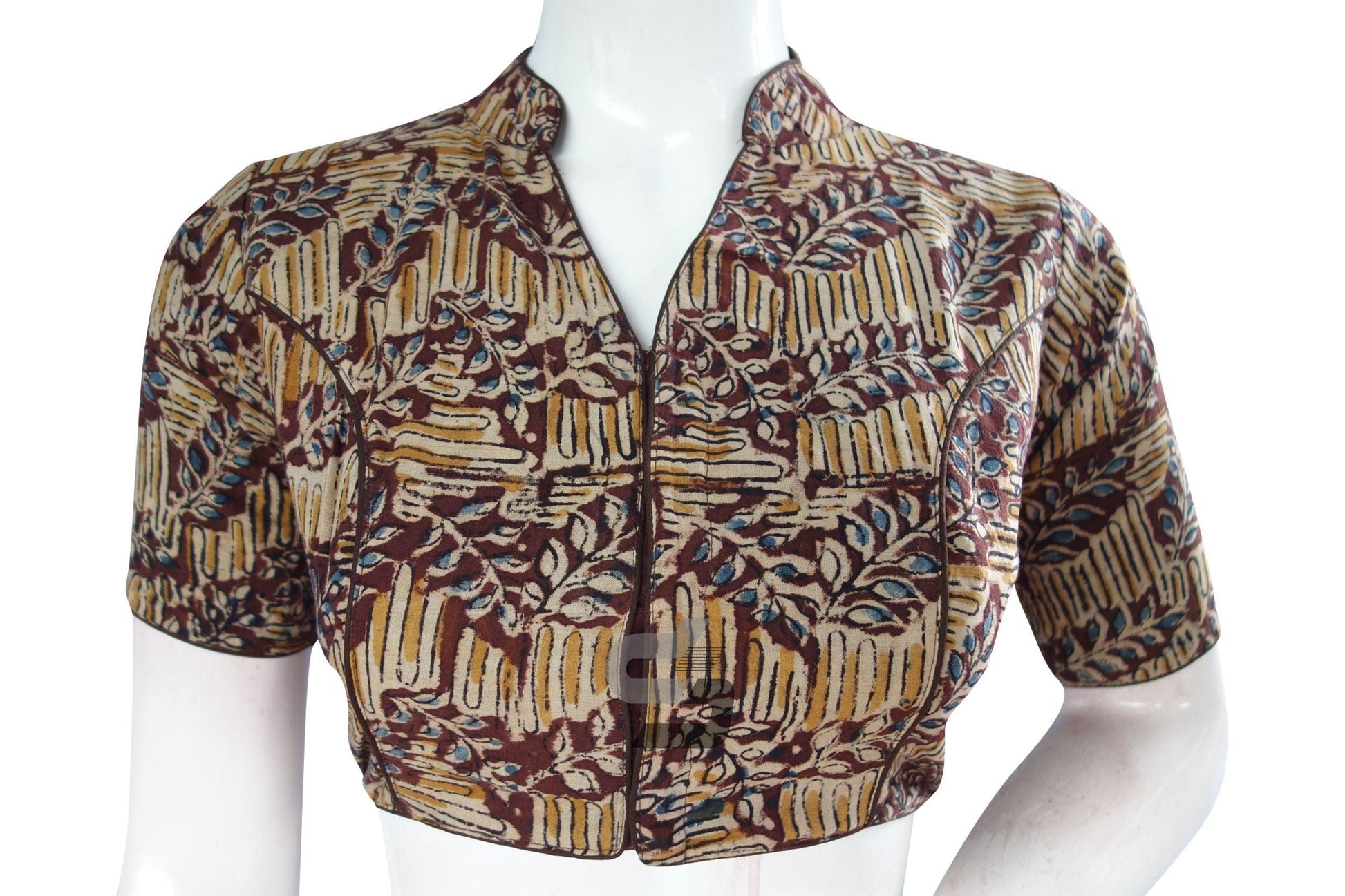 Maroon Color Kalamkari Collar Designer Readymade Blouse - D3blouses