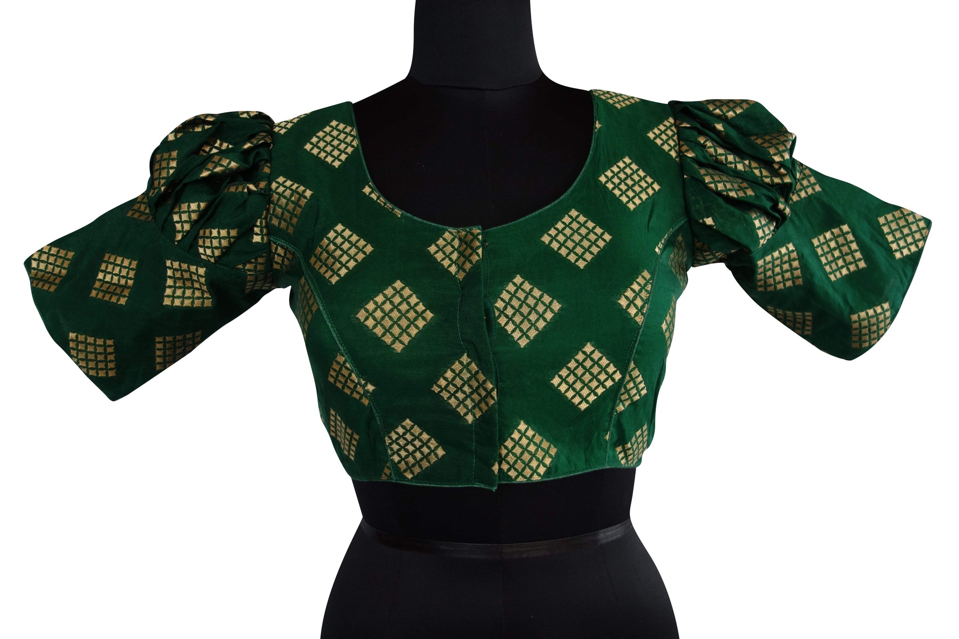 readymade brocade silk blouse with puff sleeve indian silk saree blouse silk crop top 16